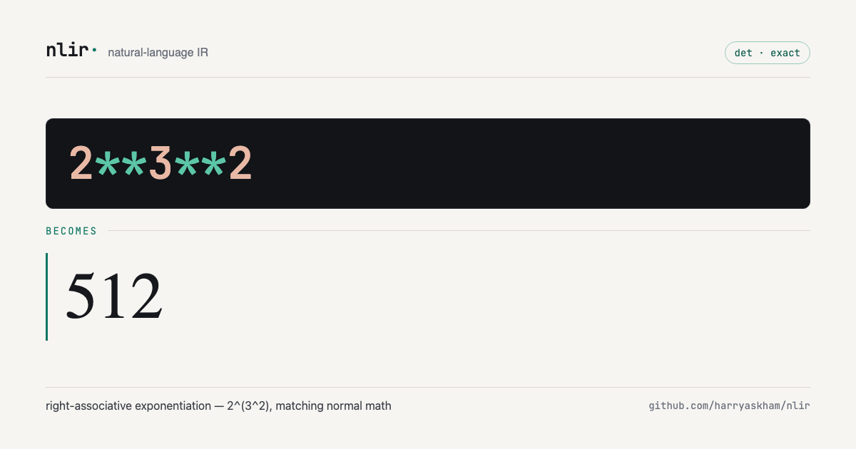 right-associative pow